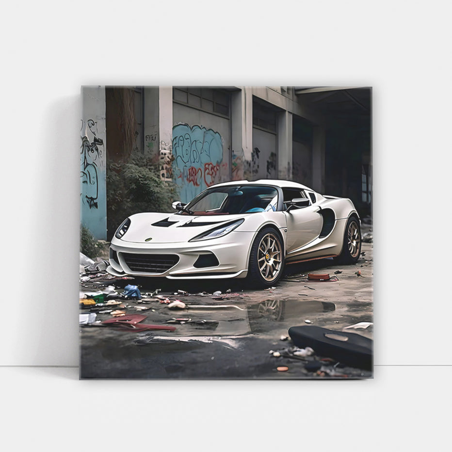 White Lotus Elise in Urban Setting - Sleek and Sporty Ride