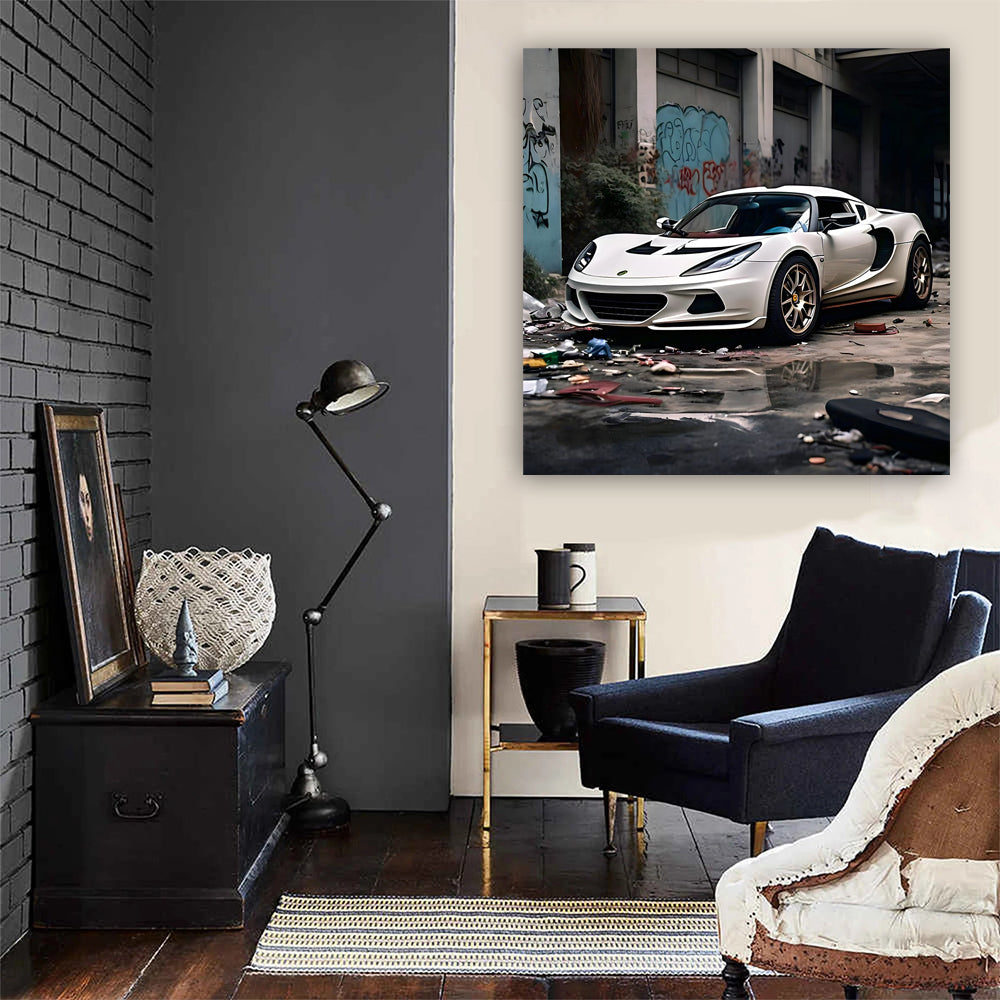 White Lotus Elise in Urban Setting - Sleek and Sporty Ride