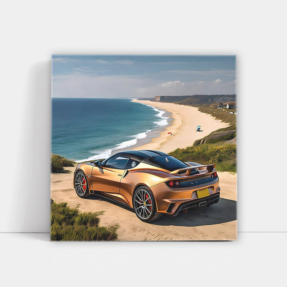 Lotus Evora in Brown on Beach - Elegance Meets Power
