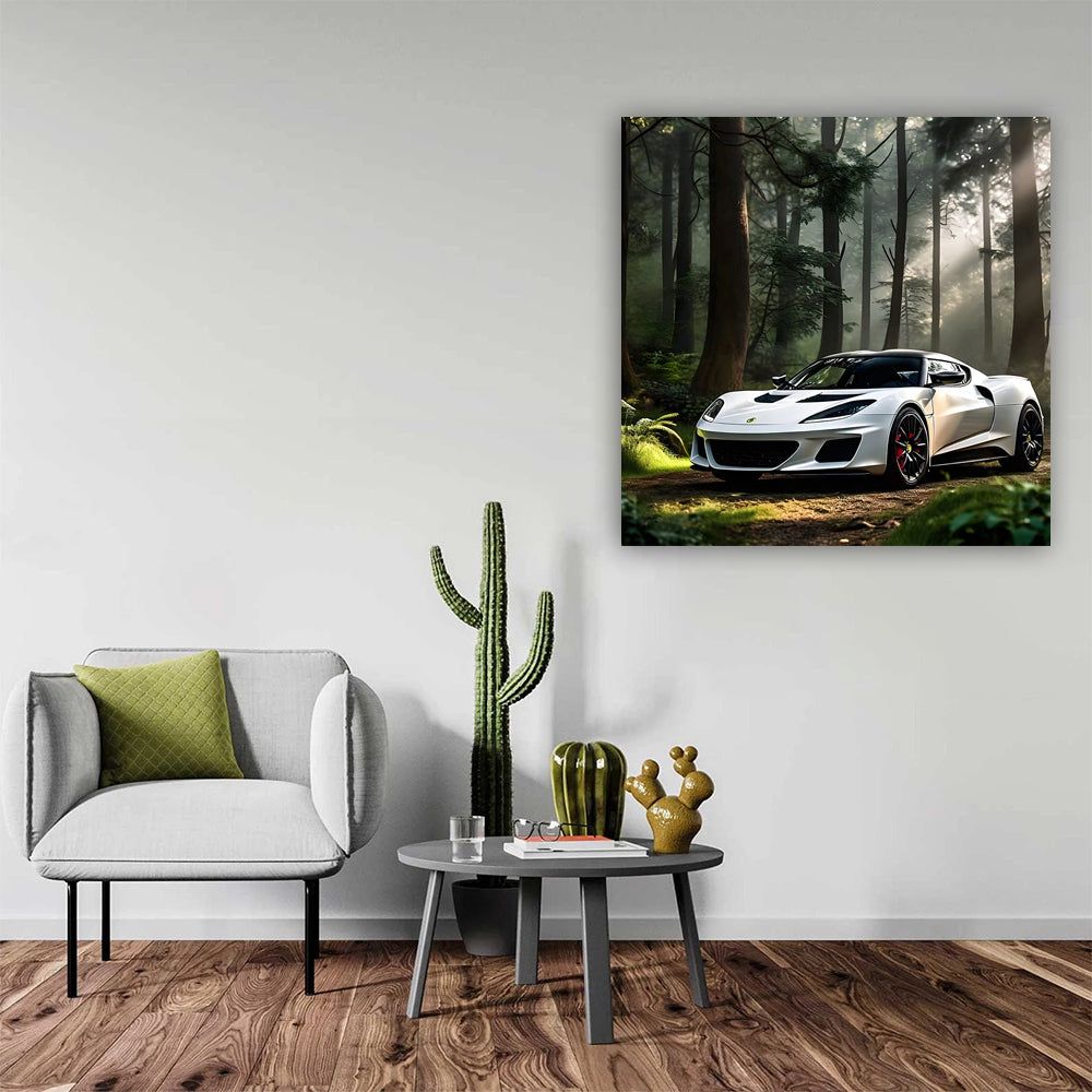 White Lotus Evora in Forest - Elegance Meets Adventure
