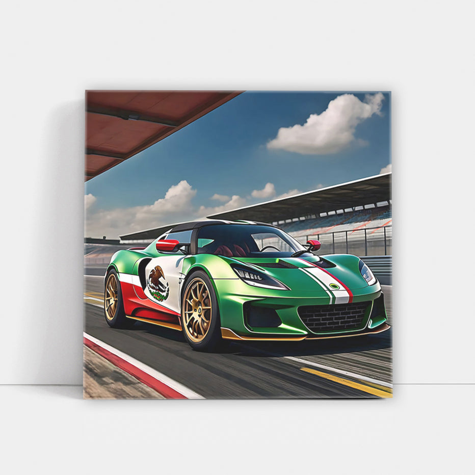 Mexican Flag-Adorned Green Lotus Exige - Speed and Style