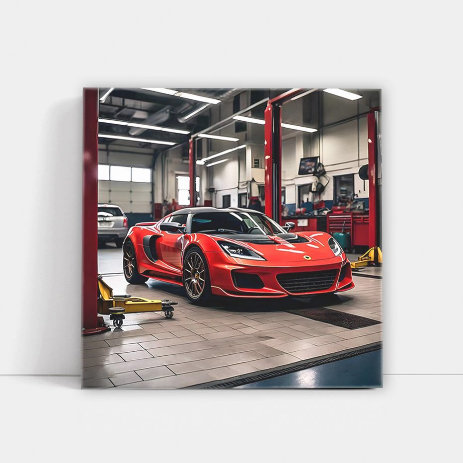 Red Lotus Exige in Auto Service - Speed and Elegance