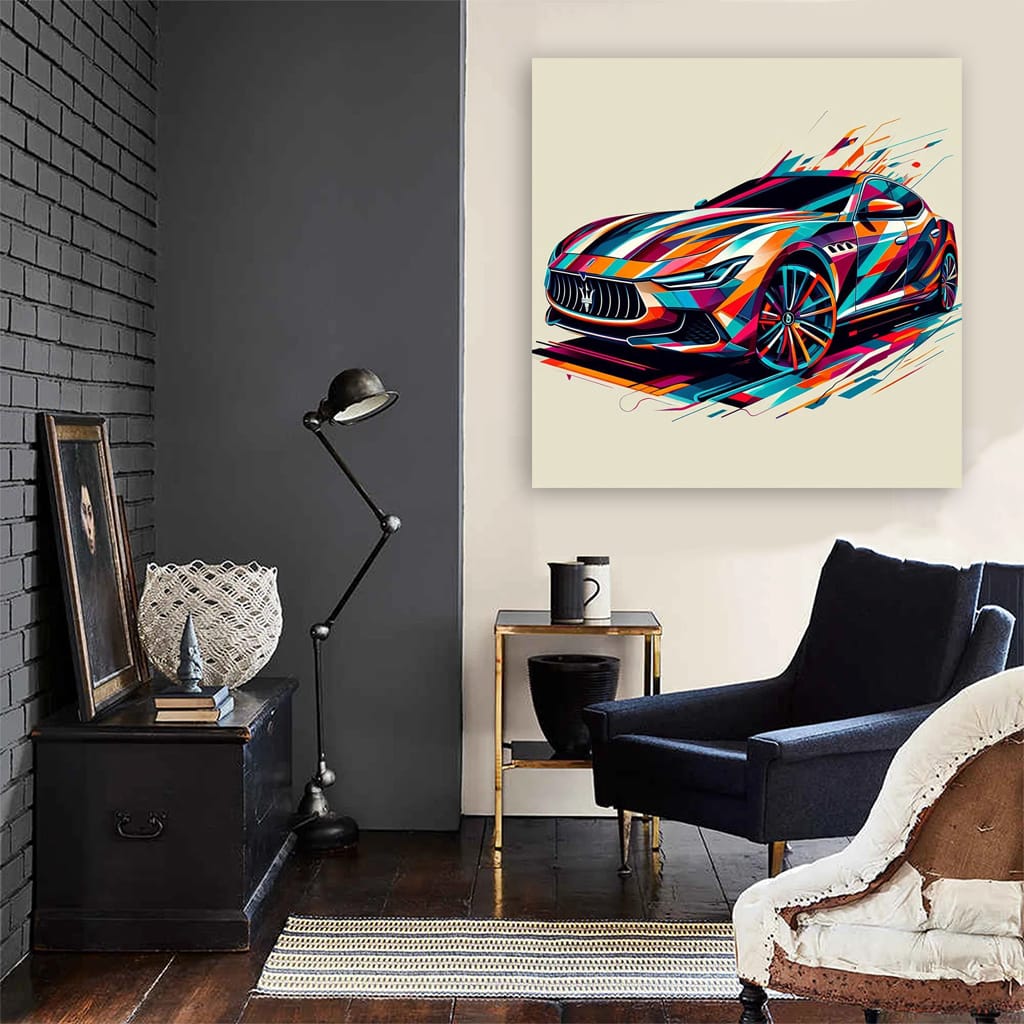 Maserati Ghibli Absctra Wall Art