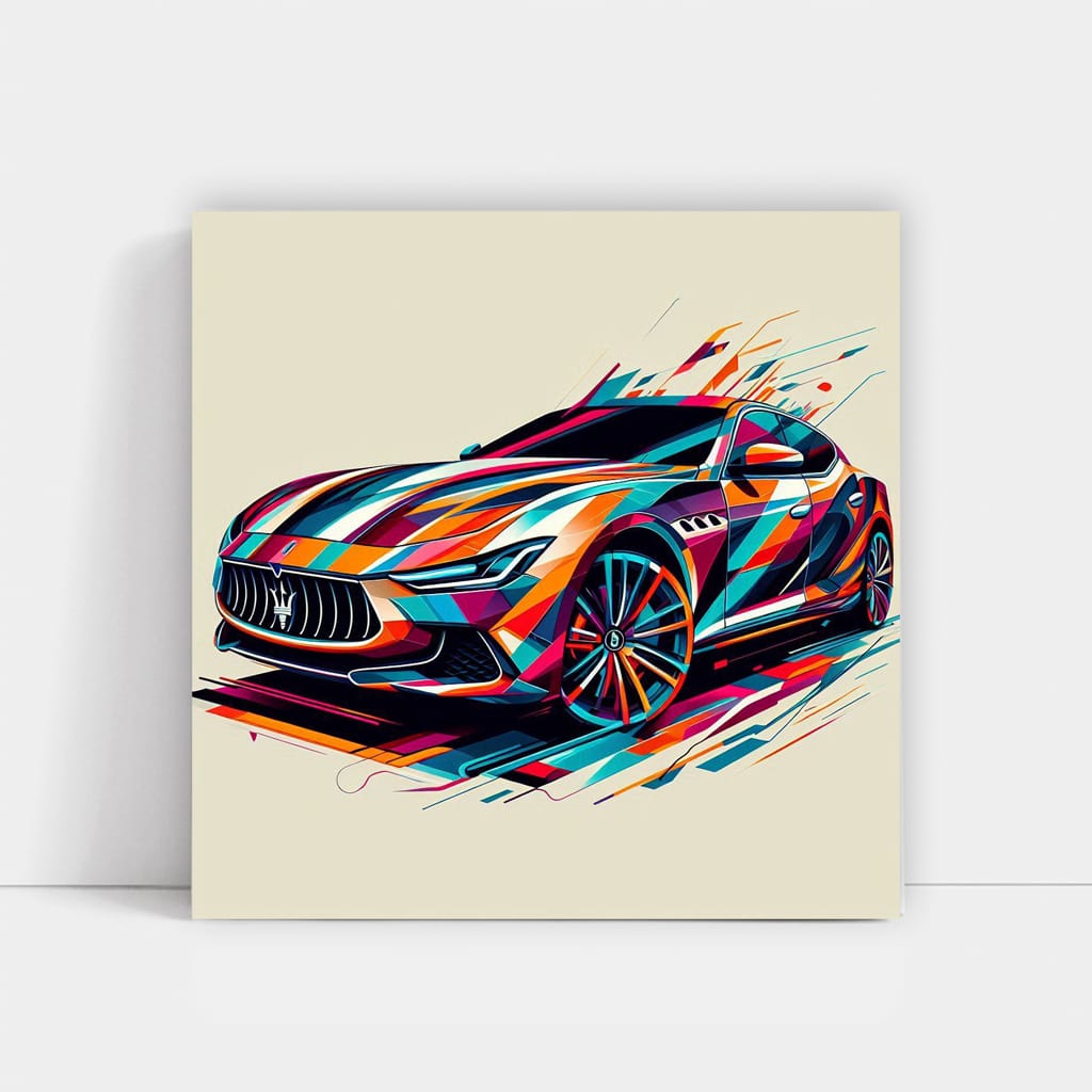 Maserati Ghibli Absctra Wall Art