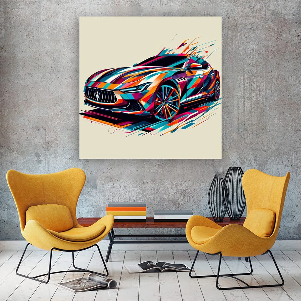 Maserati Ghibli Absctra Wall Art