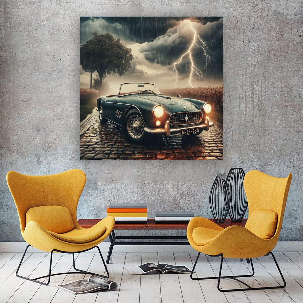 Maserati Old Retro Thunderstorm Wall Art