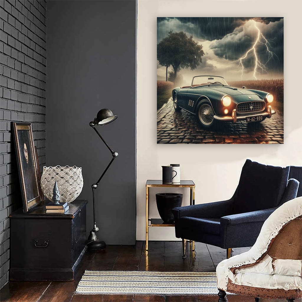 Maserati Old Retro Thunderstorm Wall Art