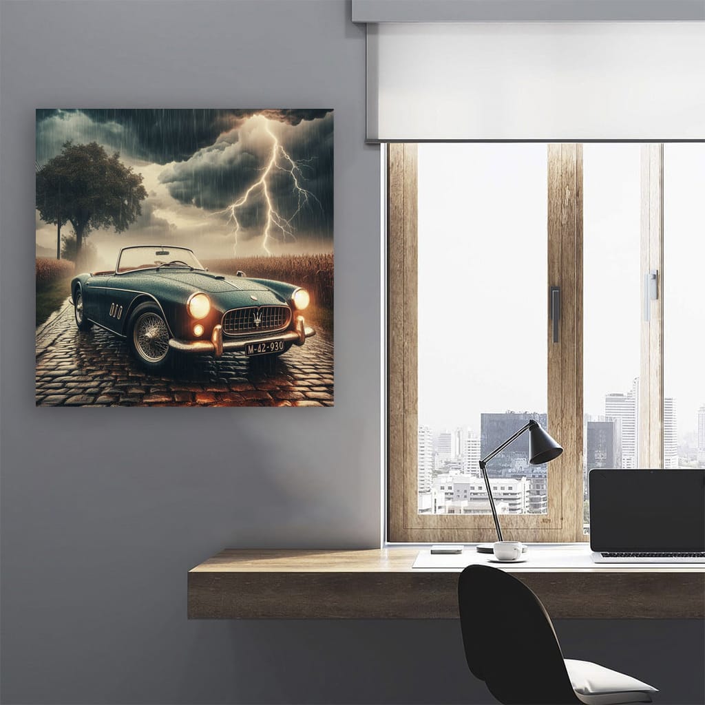 Maserati Old Retro Thunderstorm Wall Art