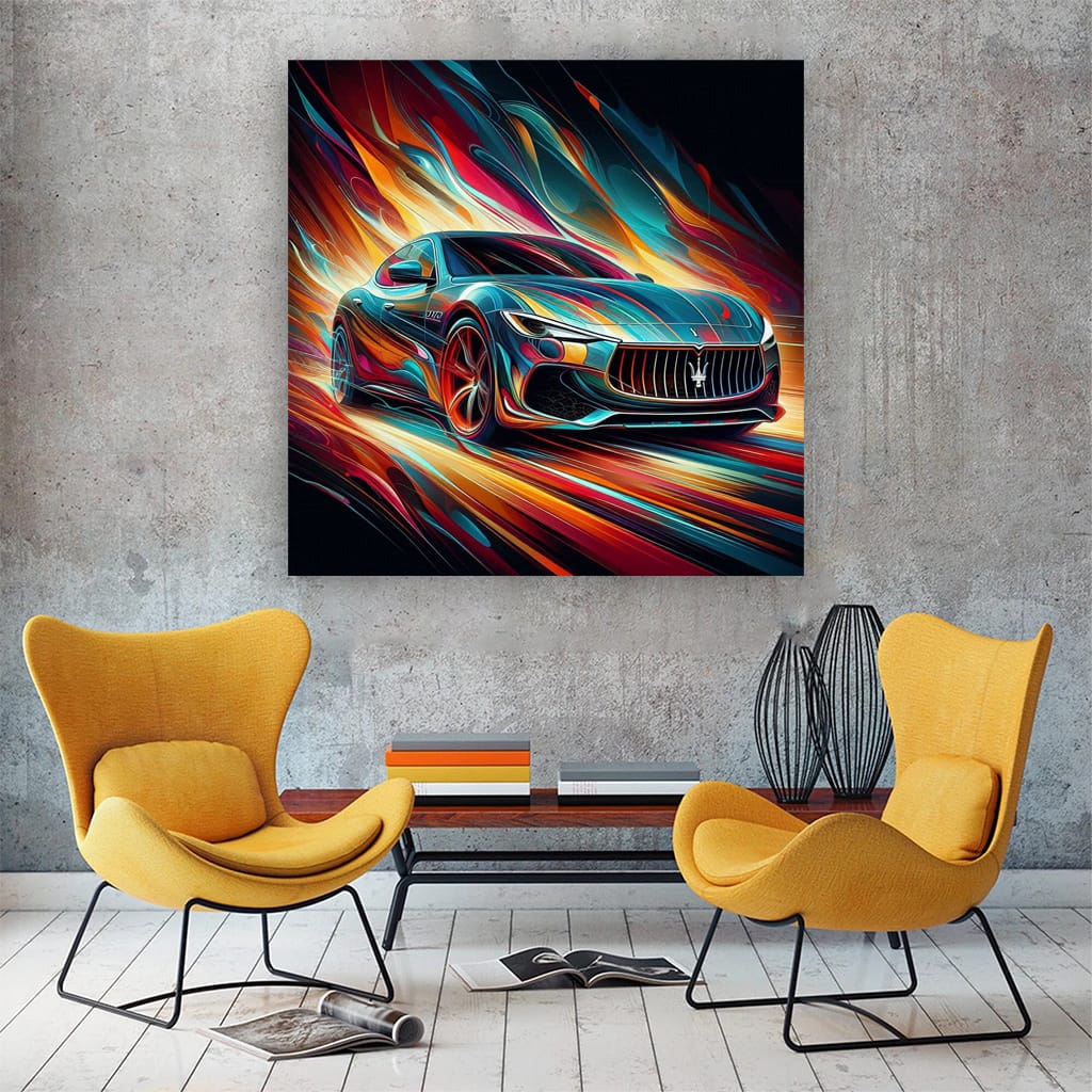 Maserati Quattroporte Absctra Wall Art