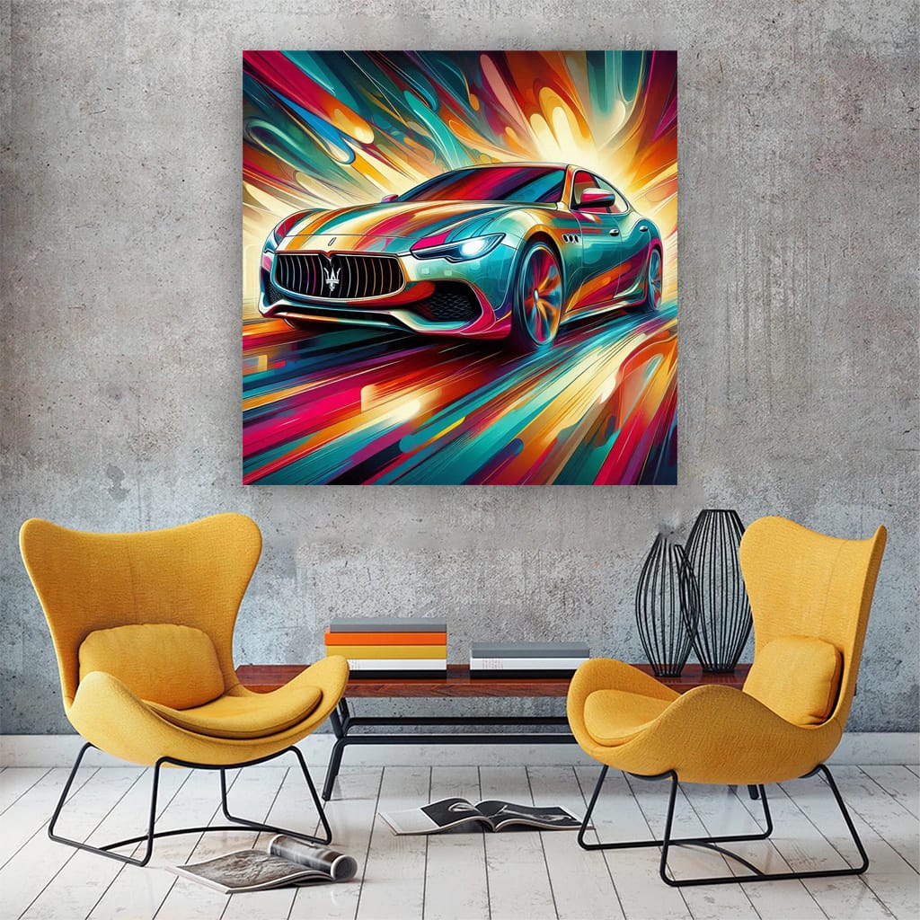 Maserati Quattroporte Absctract Wall Art