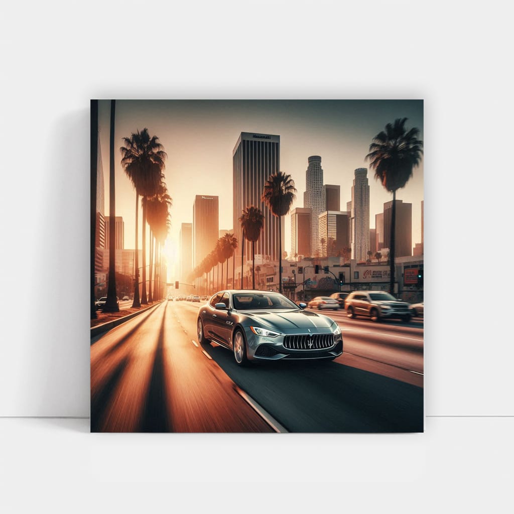 Maserati Quattroporte Los Angel Wall Art