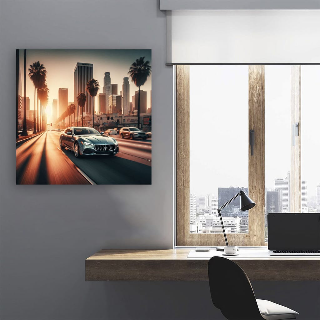 Maserati Quattroporte Los Angel Wall Art