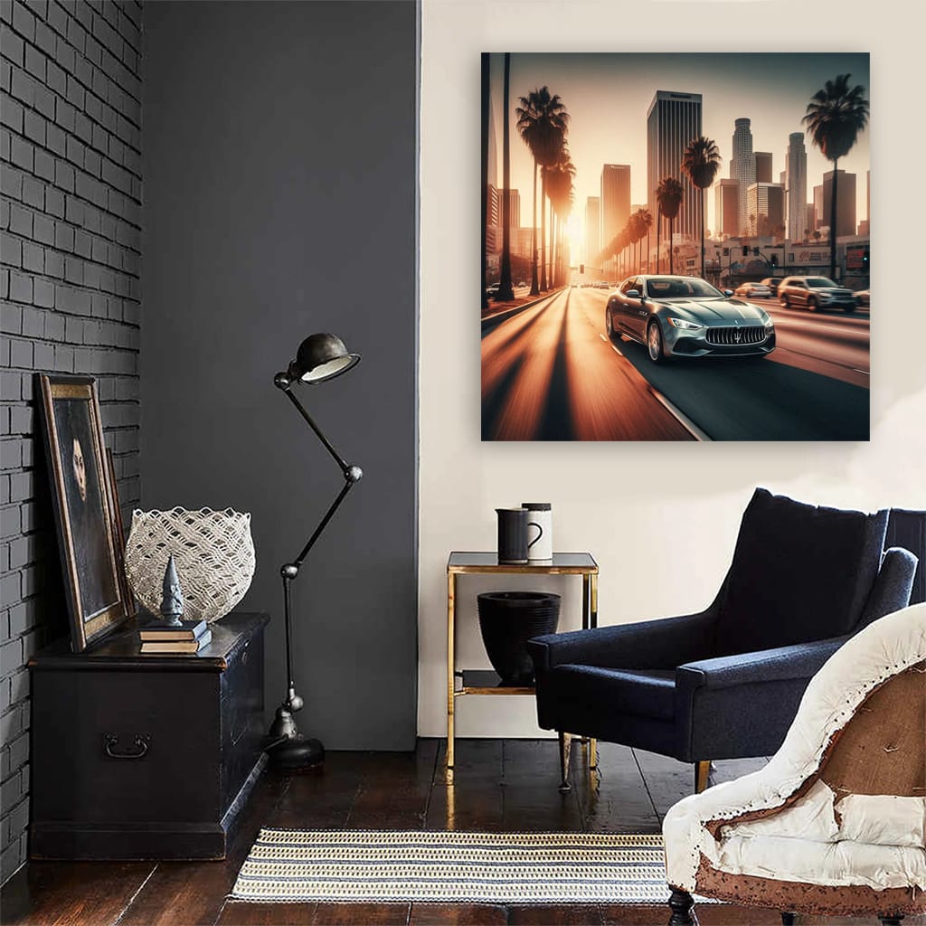 Maserati Quattroporte Los Angel Wall Art