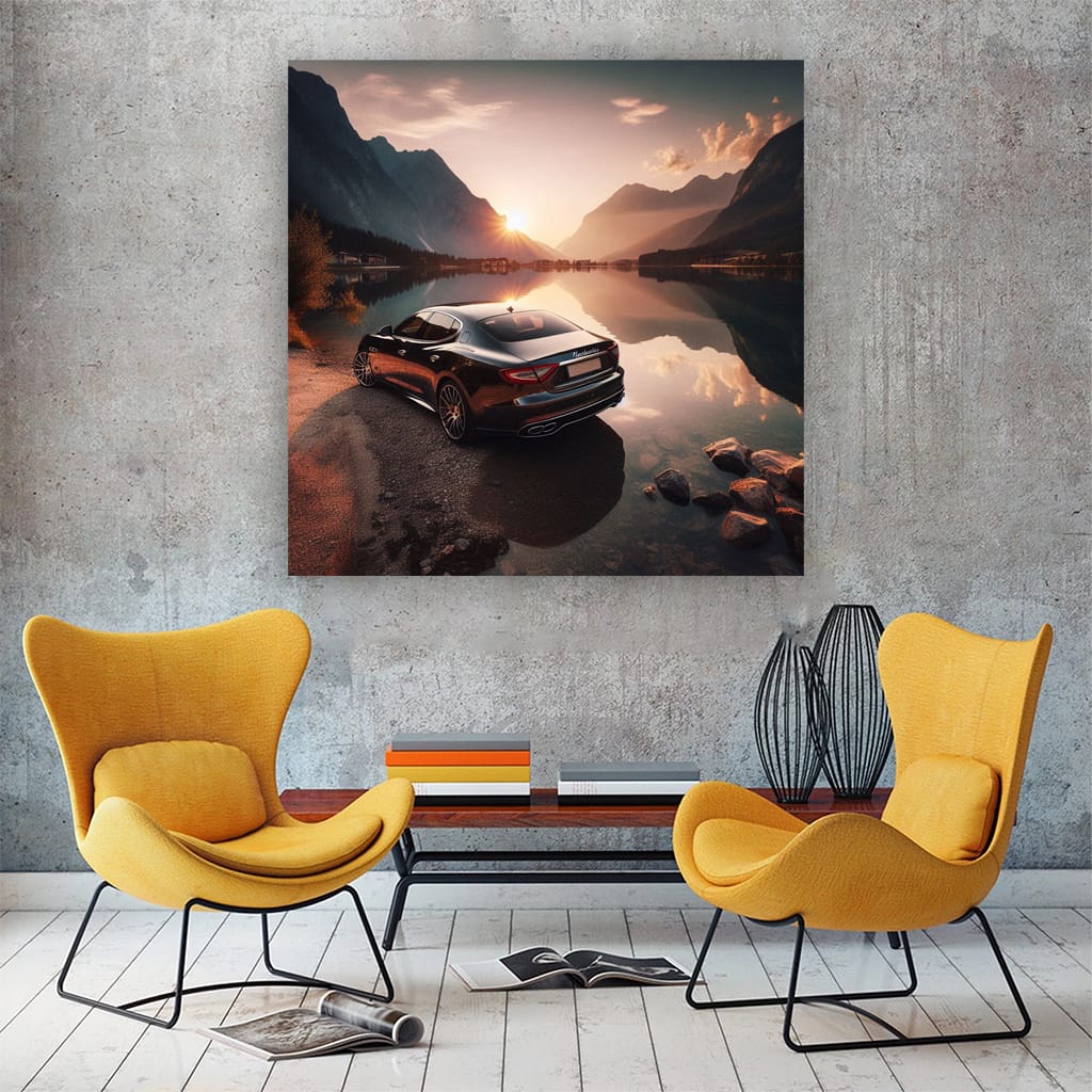 Maserati Quattroporte River Wall Art