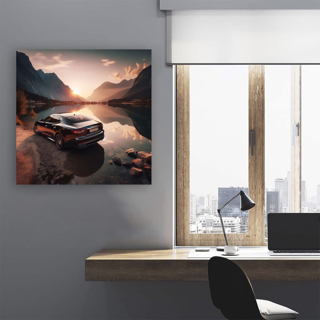 Maserati Quattroporte River Wall Art