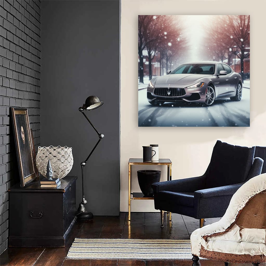 Maserati Quattroporte Snowfall Wall Art