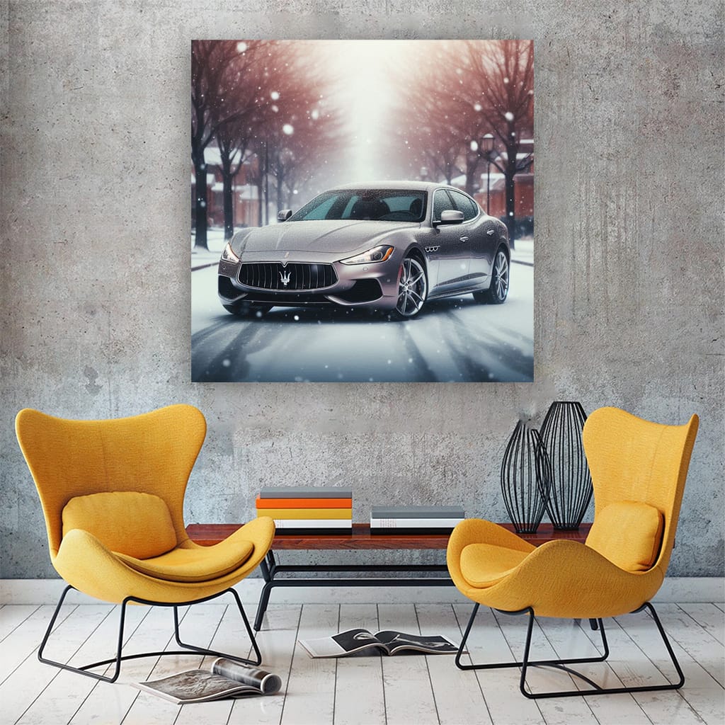 Maserati Quattroporte Snowfall Wall Art