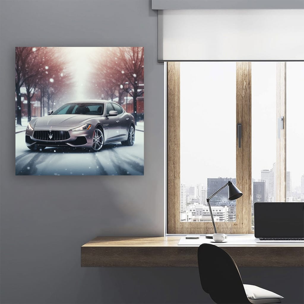 Maserati Quattroporte Snowfall Wall Art