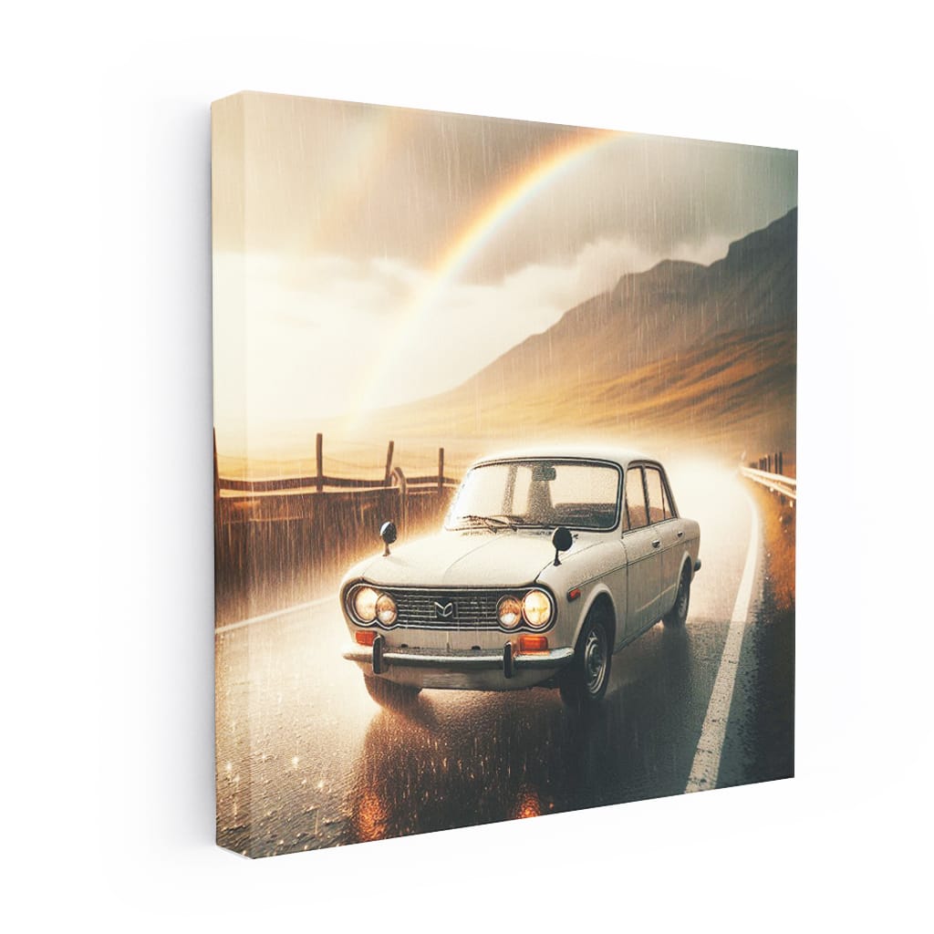 Mazda Old Retro Rainy Weather Wall Art