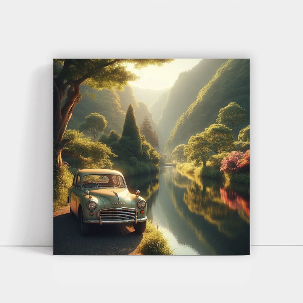 Vintage Mazda by River - Classic Charm and Style