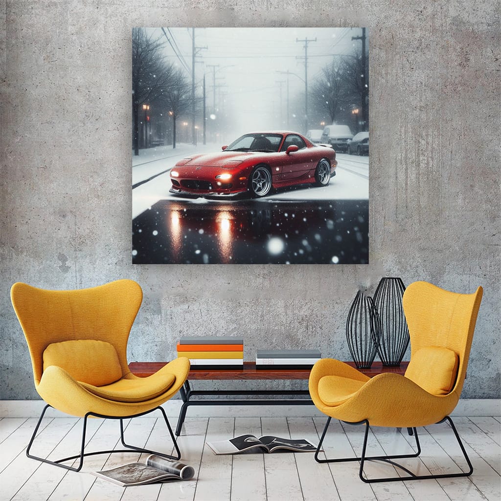 Mazda Rx7 Snowfall Wall Art