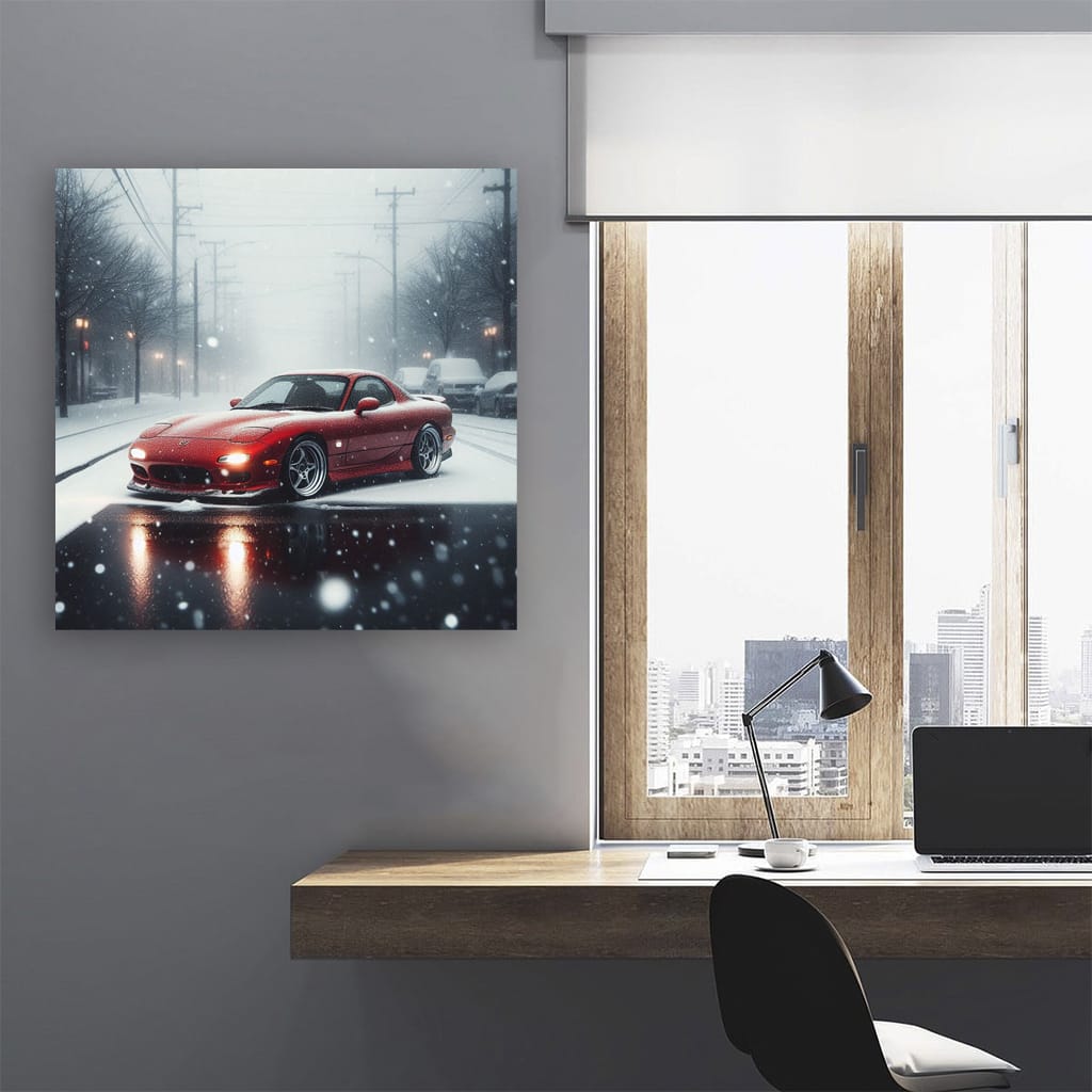 Mazda Rx7 Snowfall Wall Art