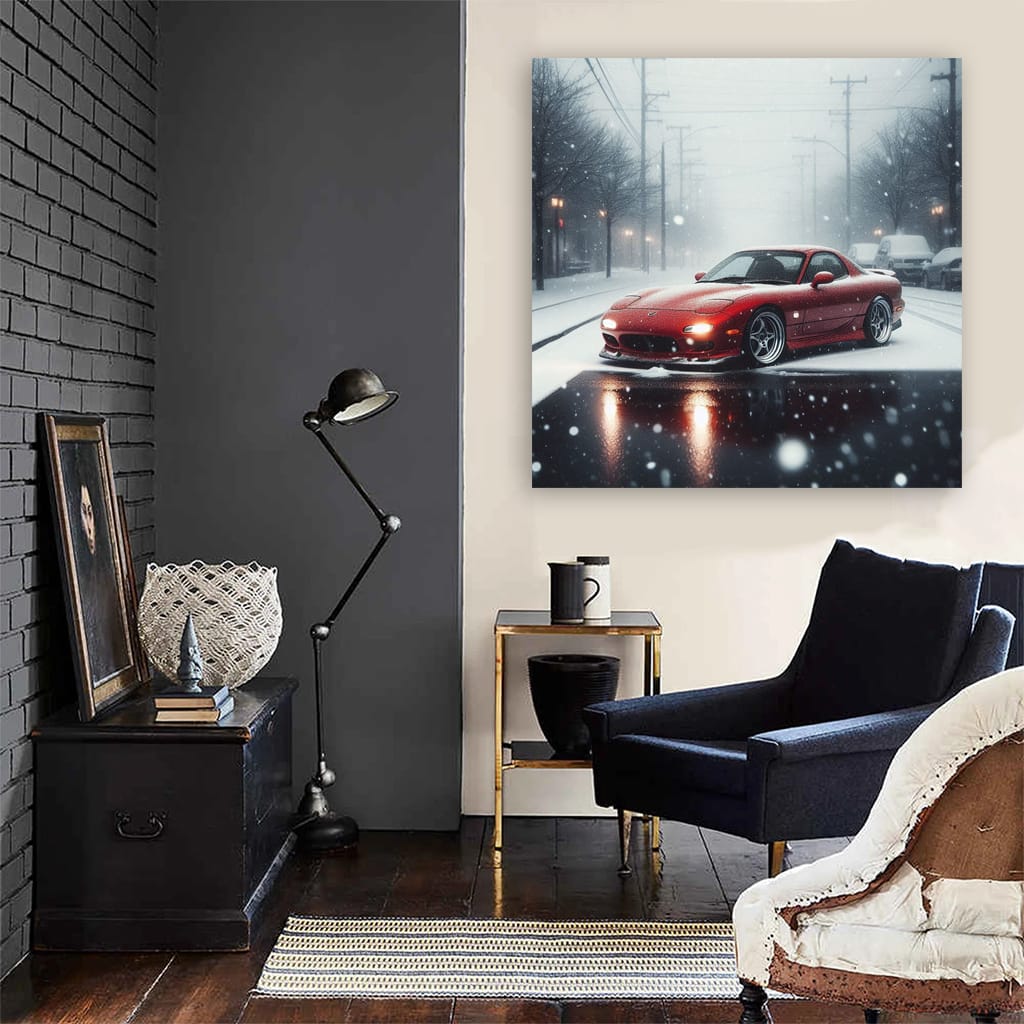 Mazda Rx7 Snowfall Wall Art