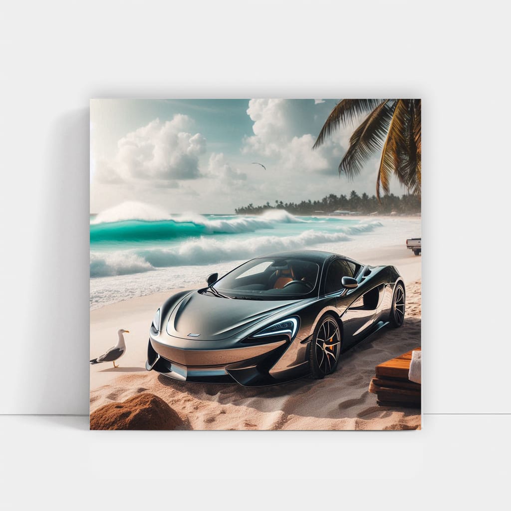 Mclaren 570s On Beach Wall Art