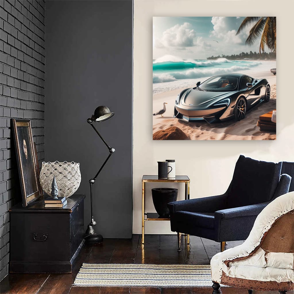 Mclaren 570s On Beach Wall Art