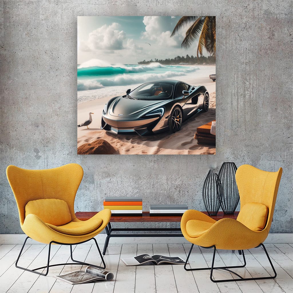 Mclaren 570s On Beach Wall Art