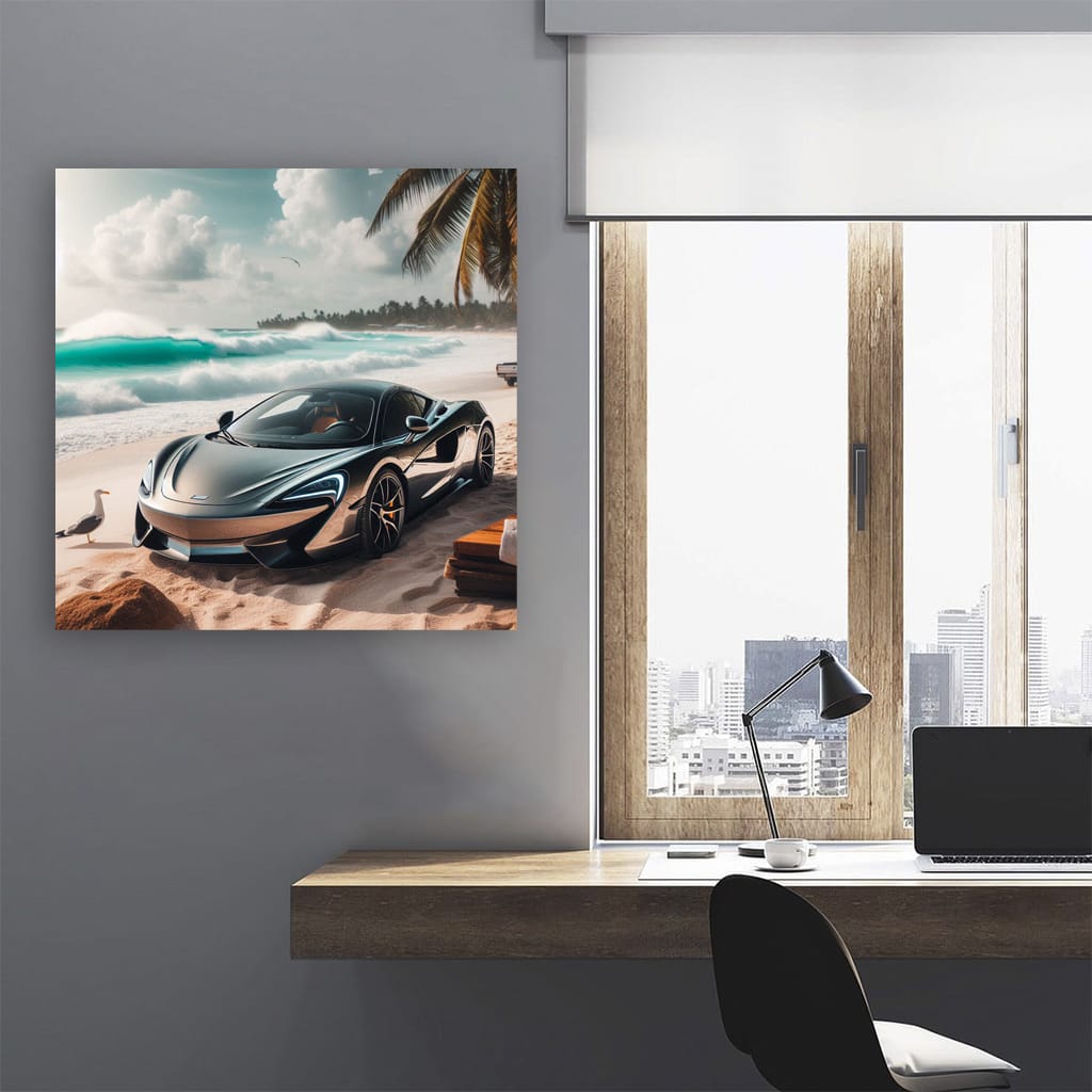 Mclaren 570s On Beach Wall Art