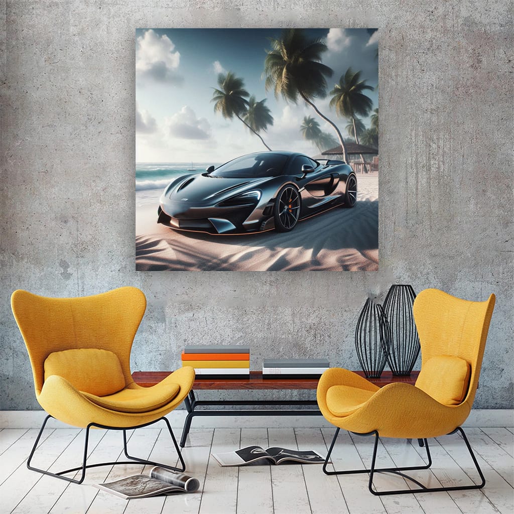 Mclaren Gt On Beach Wall Art