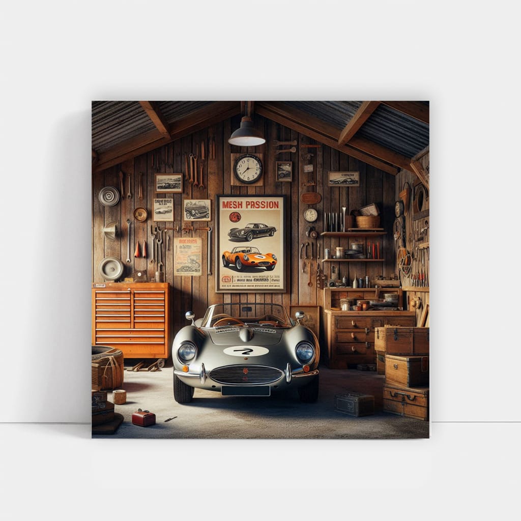 Vintage McLaren in Classic Retro Garage - Timeless Elegance
