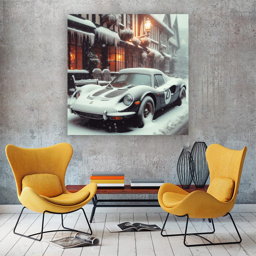 Vintage McLaren in Snowfall: Classic Elegance and Speed