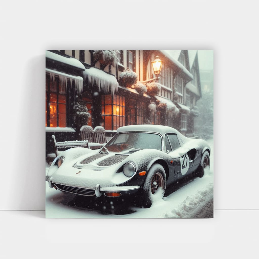 Vintage McLaren in Snowfall: Classic Elegance and Speed
