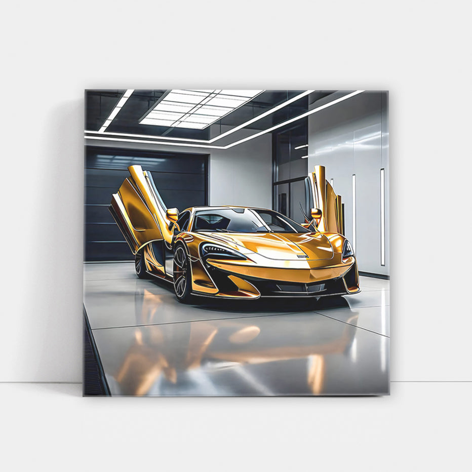 Gold McLaren 600LT in Garage - Unleash Beast