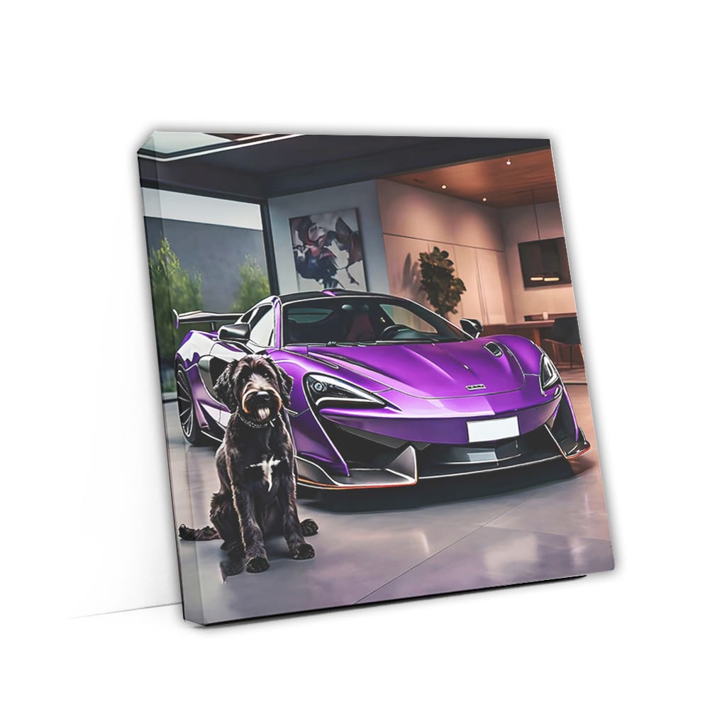Purple McLaren 600LT and Dog: Speed Meets Elegance