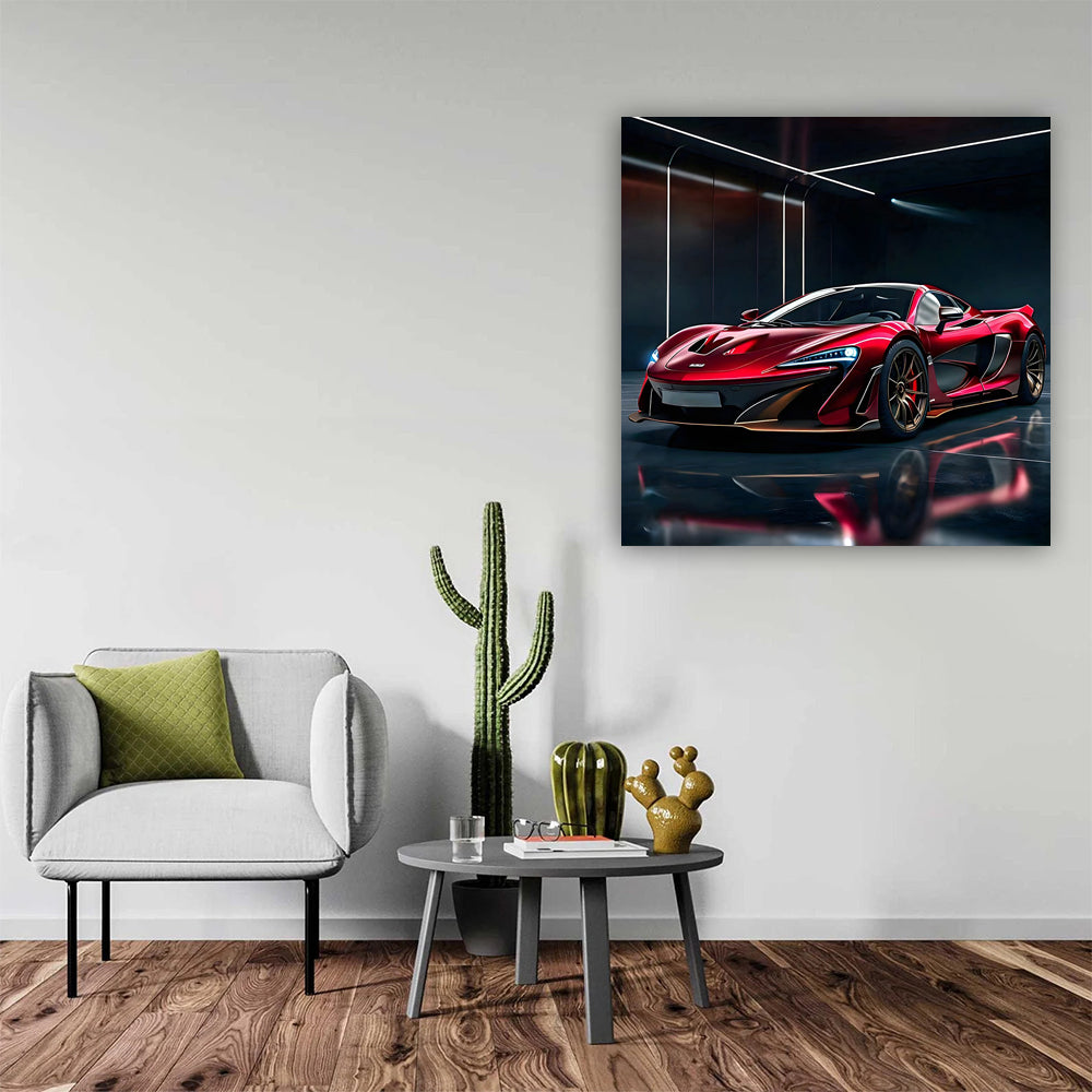 Burgundy McLaren in Urban Setting - Speed Meets Elegance