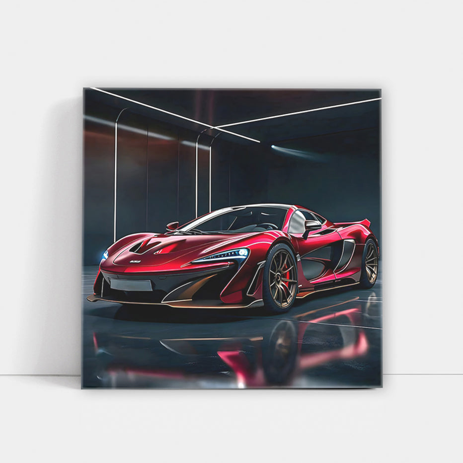 Burgundy McLaren in Urban Setting - Speed Meets Elegance