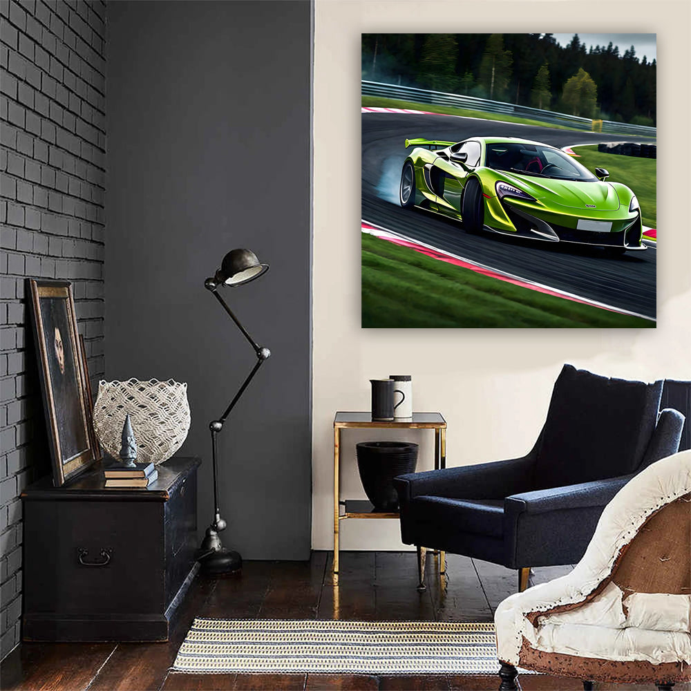 McLaren Green Drift on Grid - Speed Meets Precision