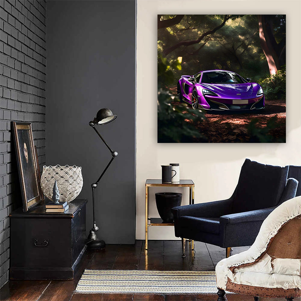 Sleek McLaren in Forest - Purple Elegance and Power