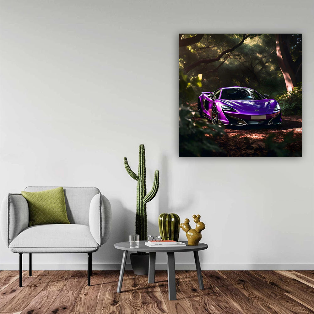 Sleek McLaren in Forest - Purple Elegance and Power