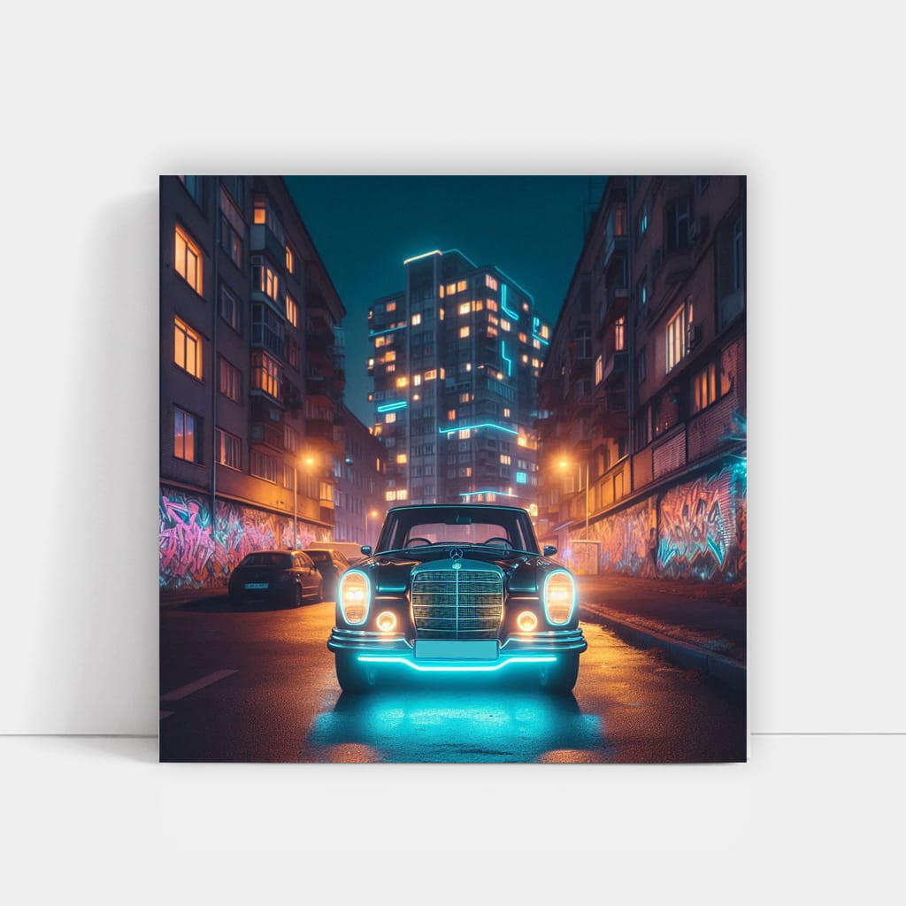 Mercedesbenz Aclass Old Neon Wall Art