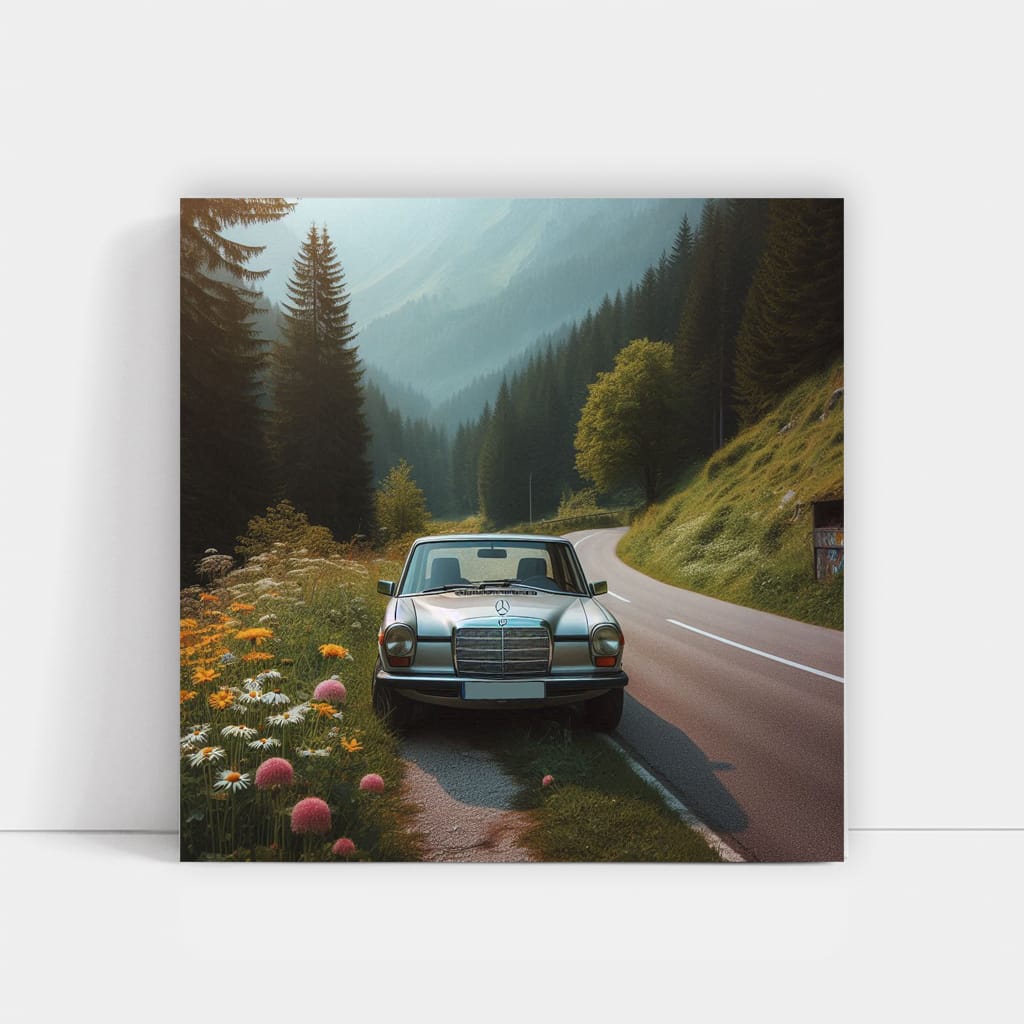 Vintage Mercedes-Benz B-Class on Scenic Mountain Drive