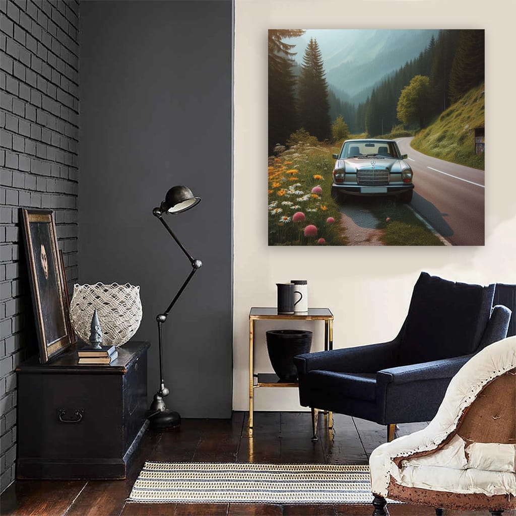 Vintage Mercedes-Benz B-Class on Scenic Mountain Drive