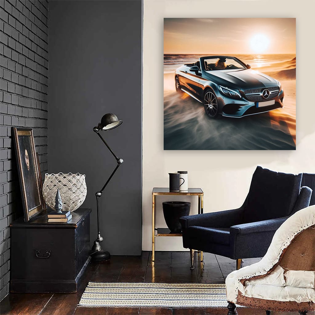 Mercedesbenz Cclass New On Beach Wall Art