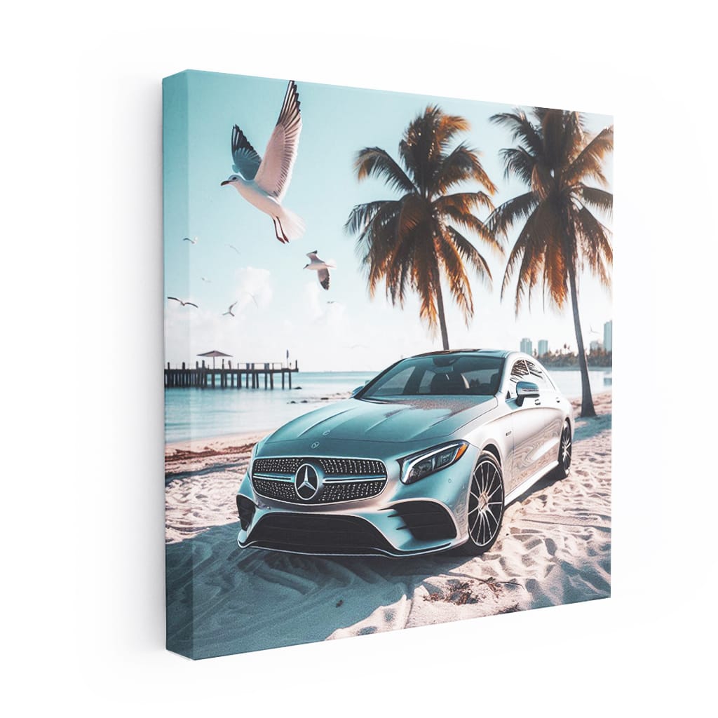 Mercedesbenz Cls On Beach Wall Art