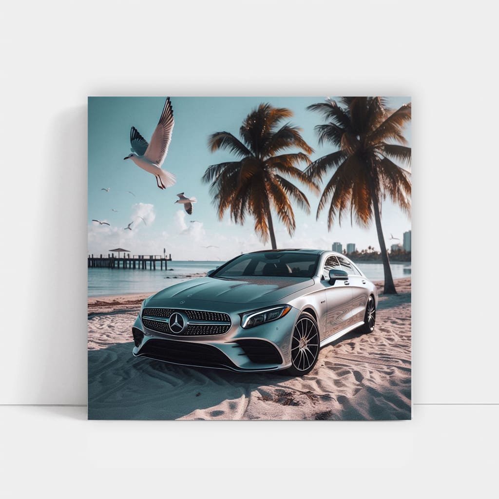 Mercedesbenz Cls On Beach Wall Art