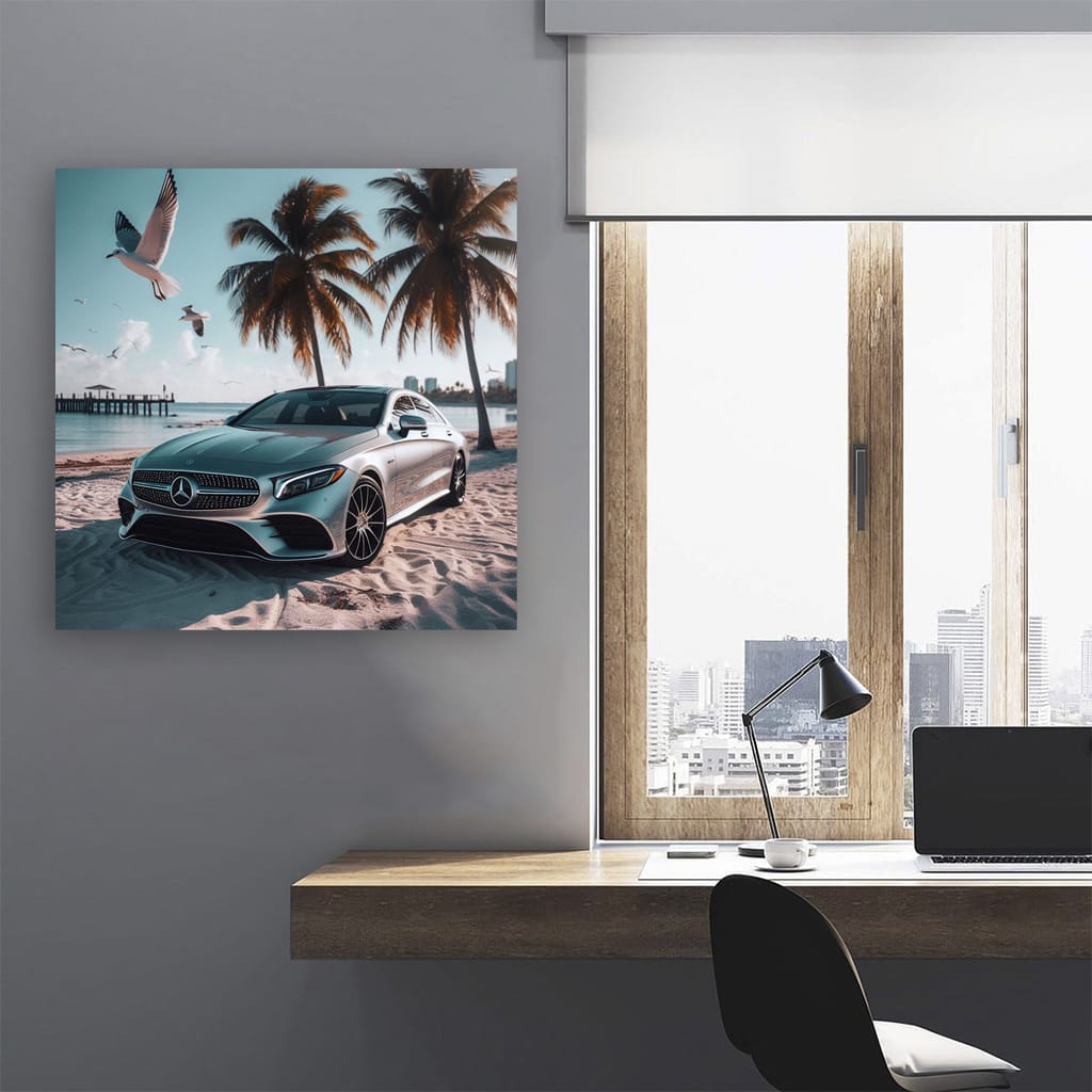 Mercedesbenz Cls On Beach Wall Art