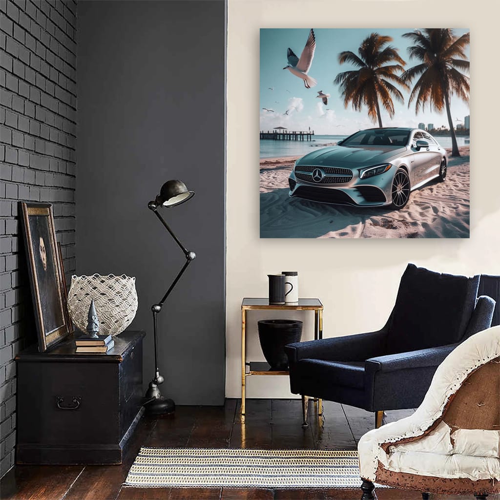 Mercedesbenz Cls On Beach Wall Art